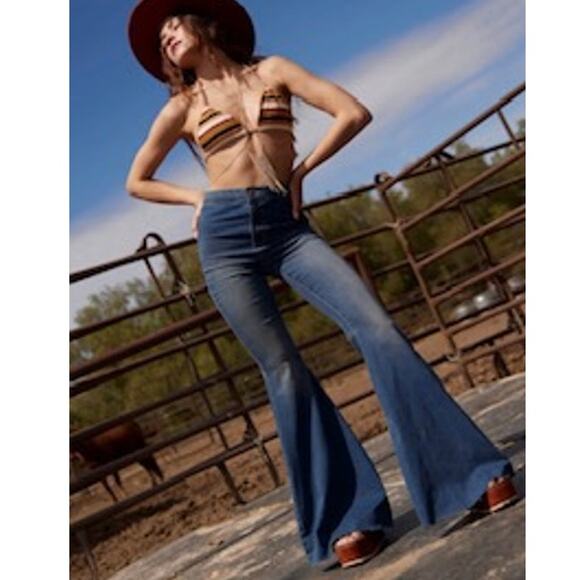 Free People Just Float On Flare High Rise Flare Leg 26 - Picture 1 of 5